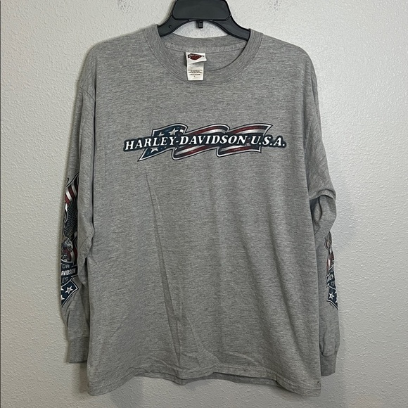 Harley Davidson Long Sleeve Graphic TShirt Size Large - Picture 6 of 7